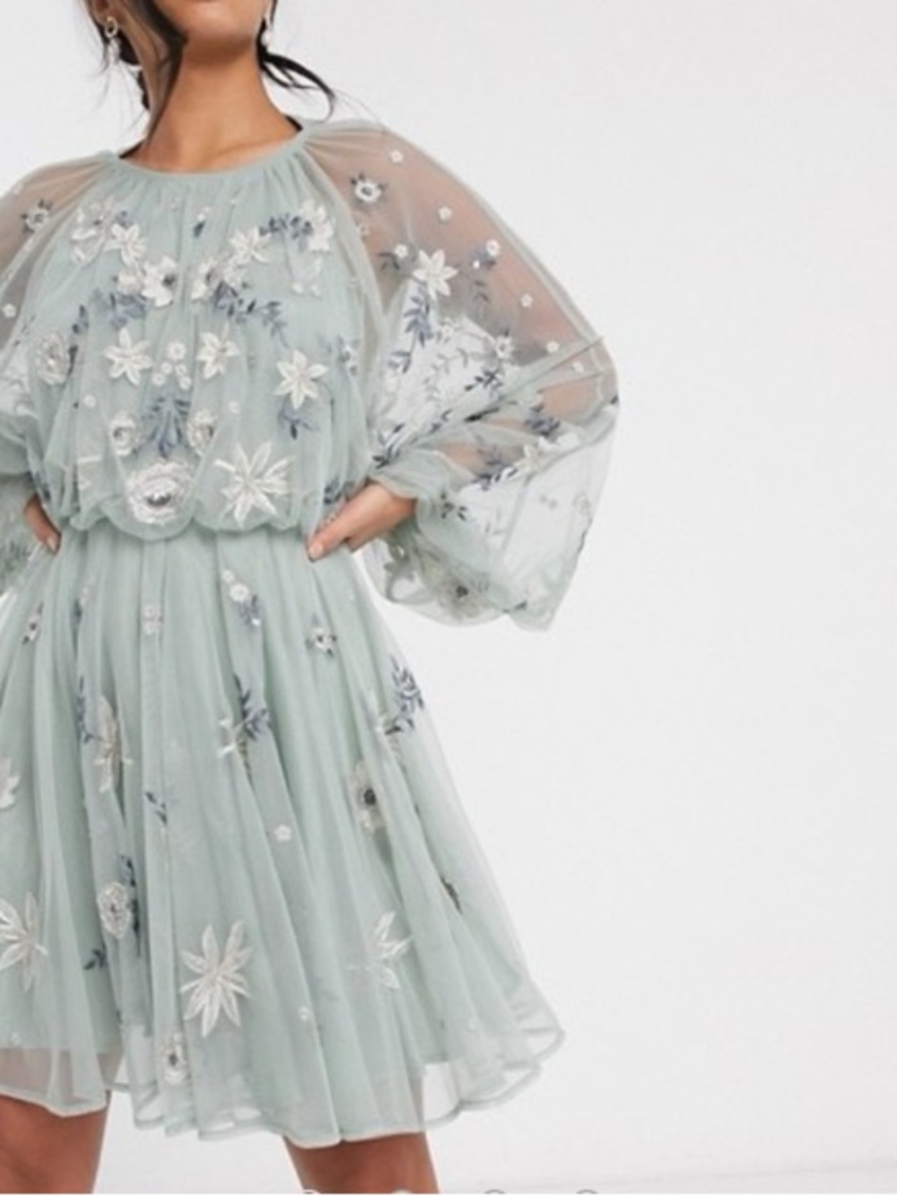 NWT ASOS EDITION Petite Floral
Beaded Mesh Dress